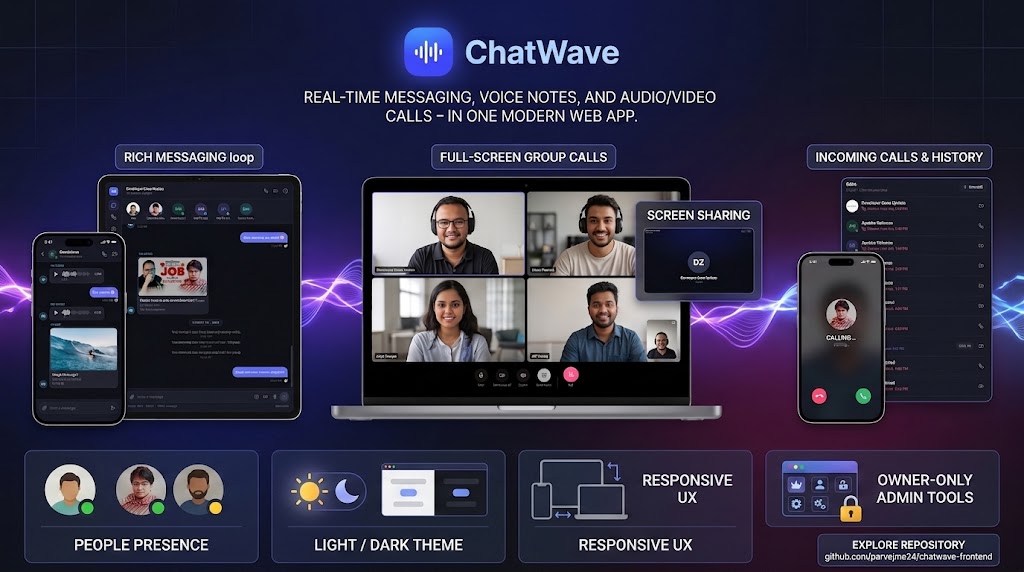 ChatWave messaging app — conversation screen