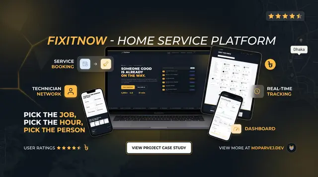 FixItNow home services marketplace — booking screen
