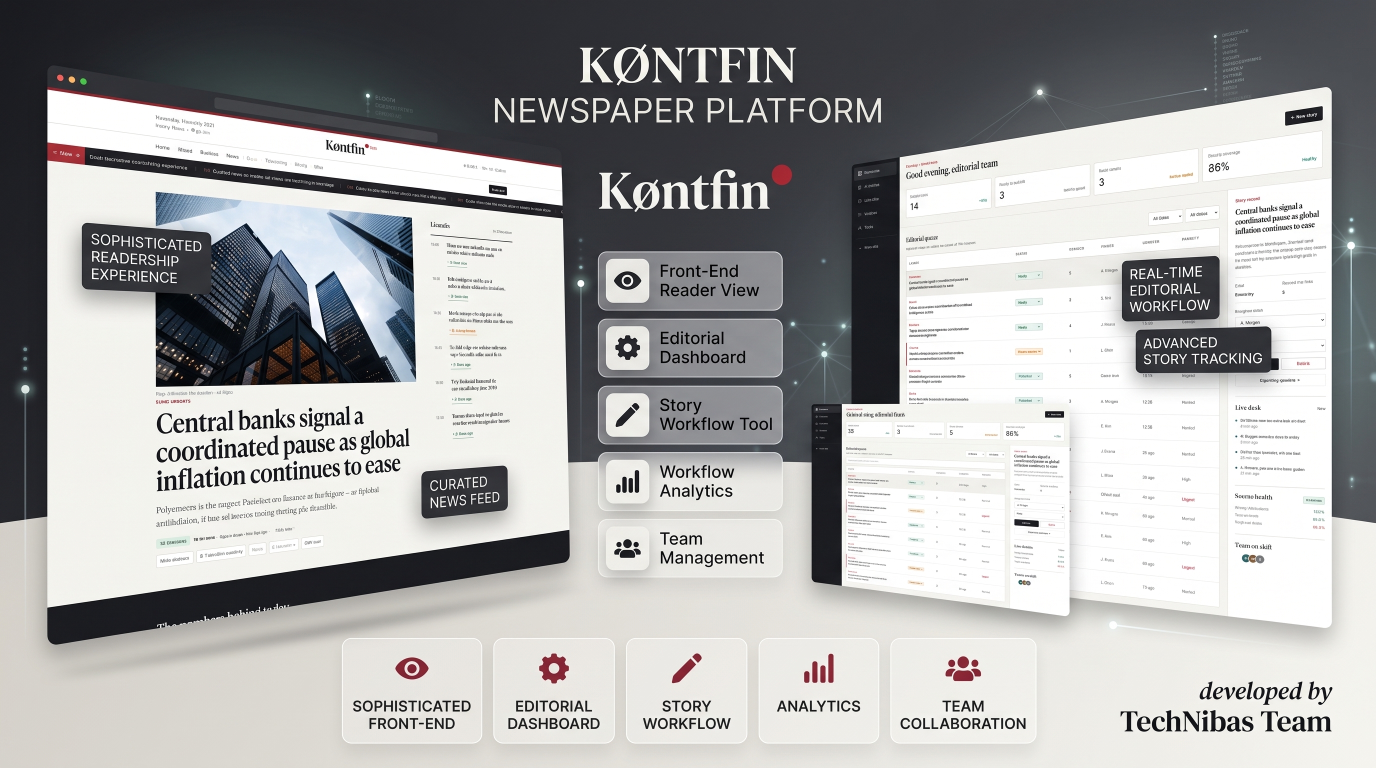 Konfluo news feed — home screen